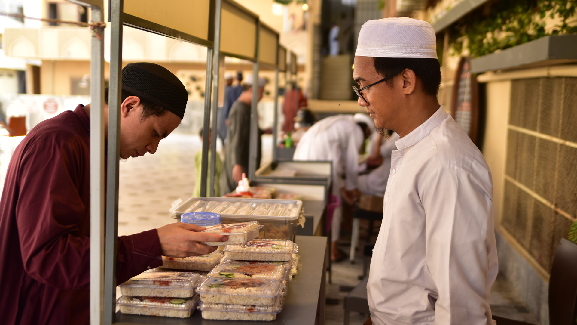Foreign Students operating Food Cart